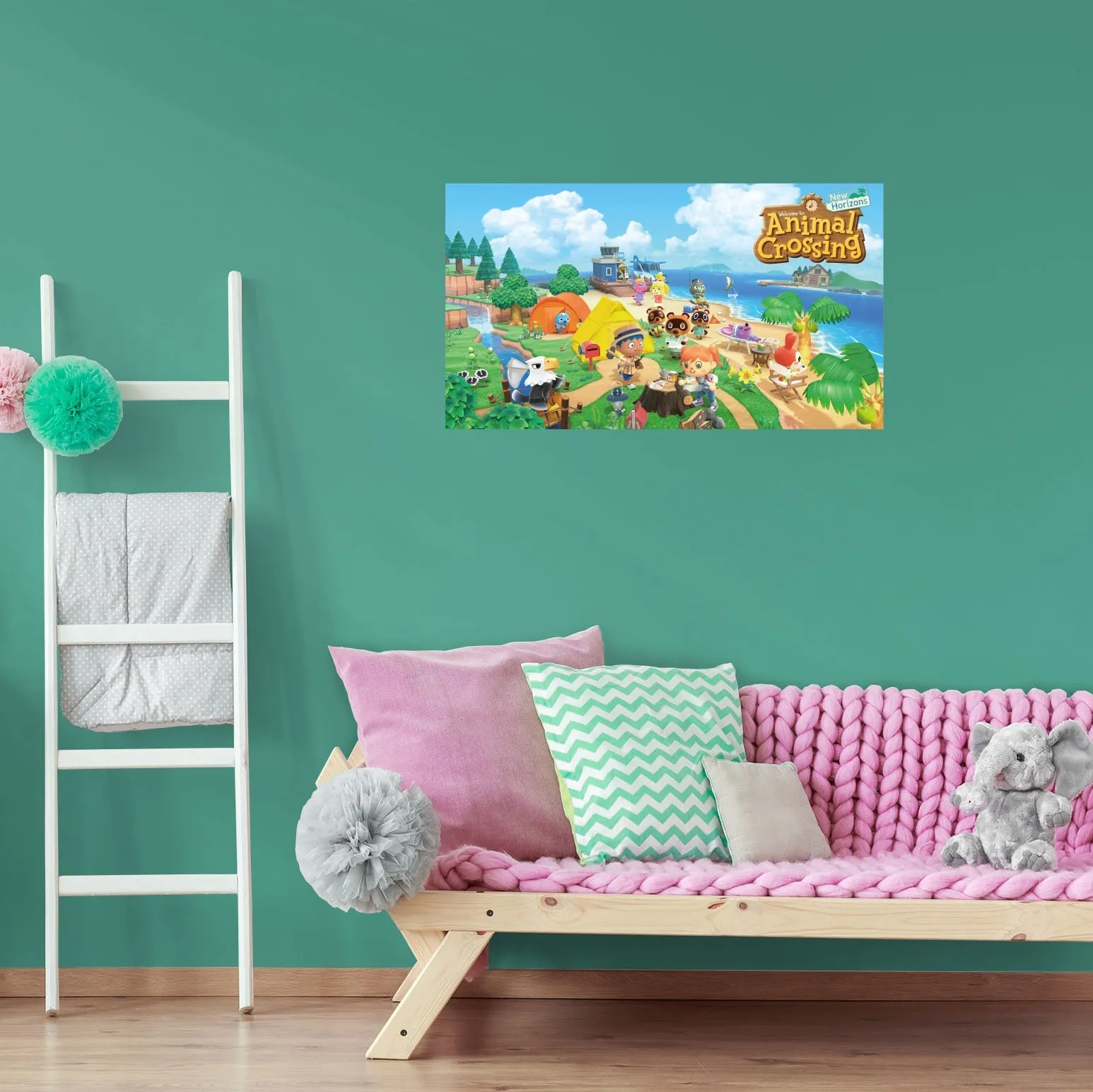 Animal Crossing:  New Horizons Mural        - Officially Licensed Nintendo Removable     Adhesive Decal