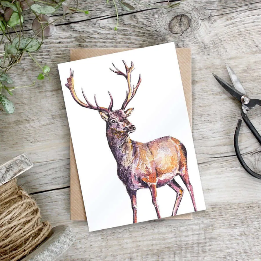 Antlers at Dusk Stag Card Cello-Free