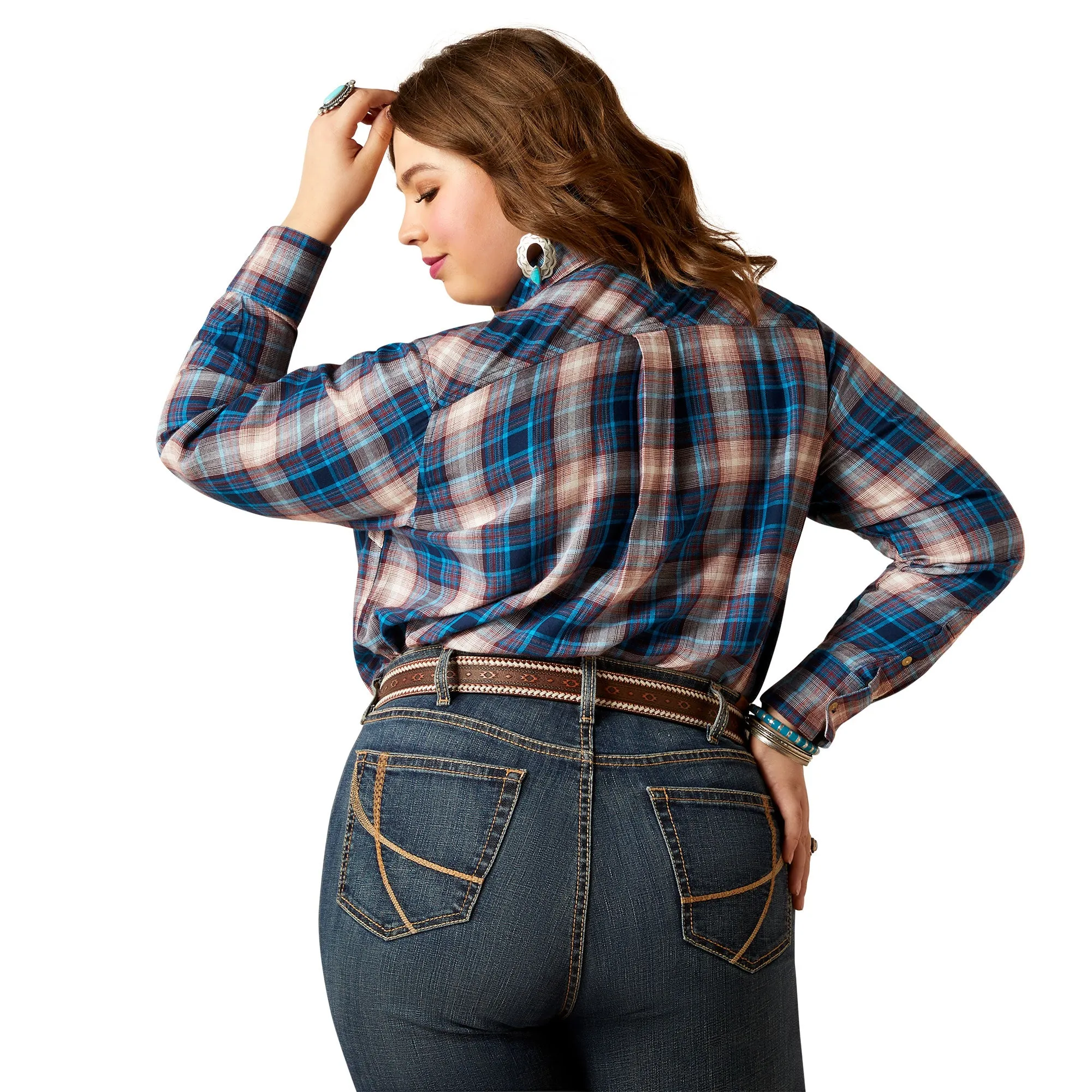 Ariat Ladies REAL Billie Jean Shirt Woodland Plaid 10046044