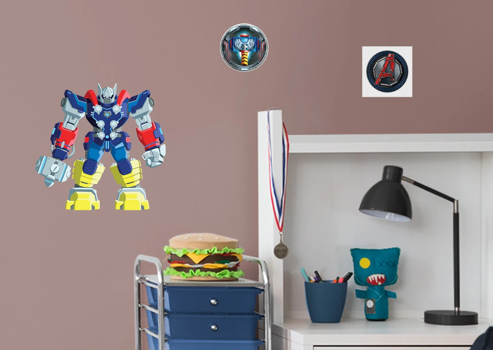 Avengers: Mech Strike: Thor RealBig        - Officially Licensed Marvel Removable Wall   Adhesive Decal