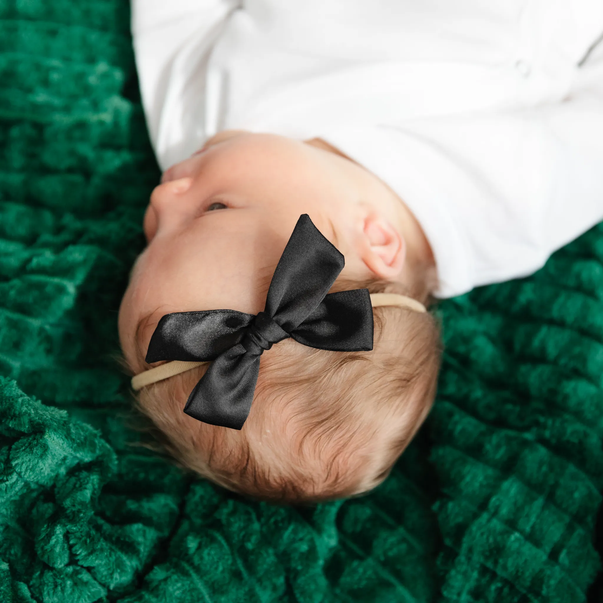 Baby Bow - Black Satin