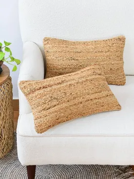 BELLARY- LUMBAR CUSHION COVER - JUTE BRAIDED