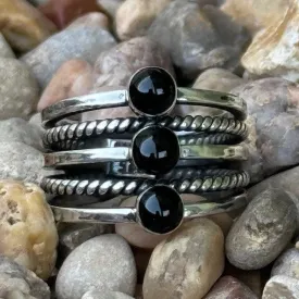 Black Stone Ring - T5238-OX