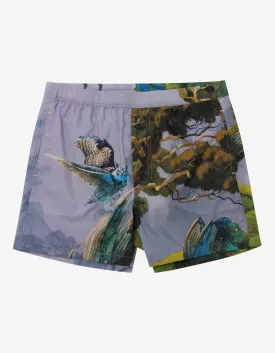 Blind Owl Print Swim Shorts -