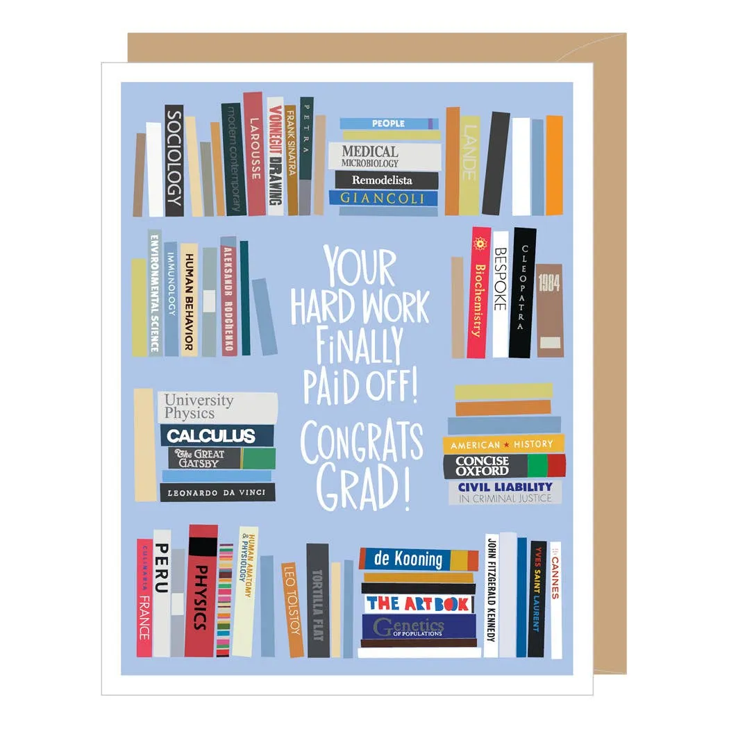 Bookshelf Graduation Card