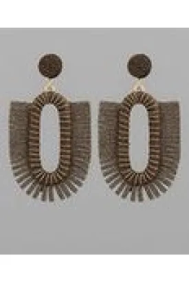 Brown Faux Suede Earrings