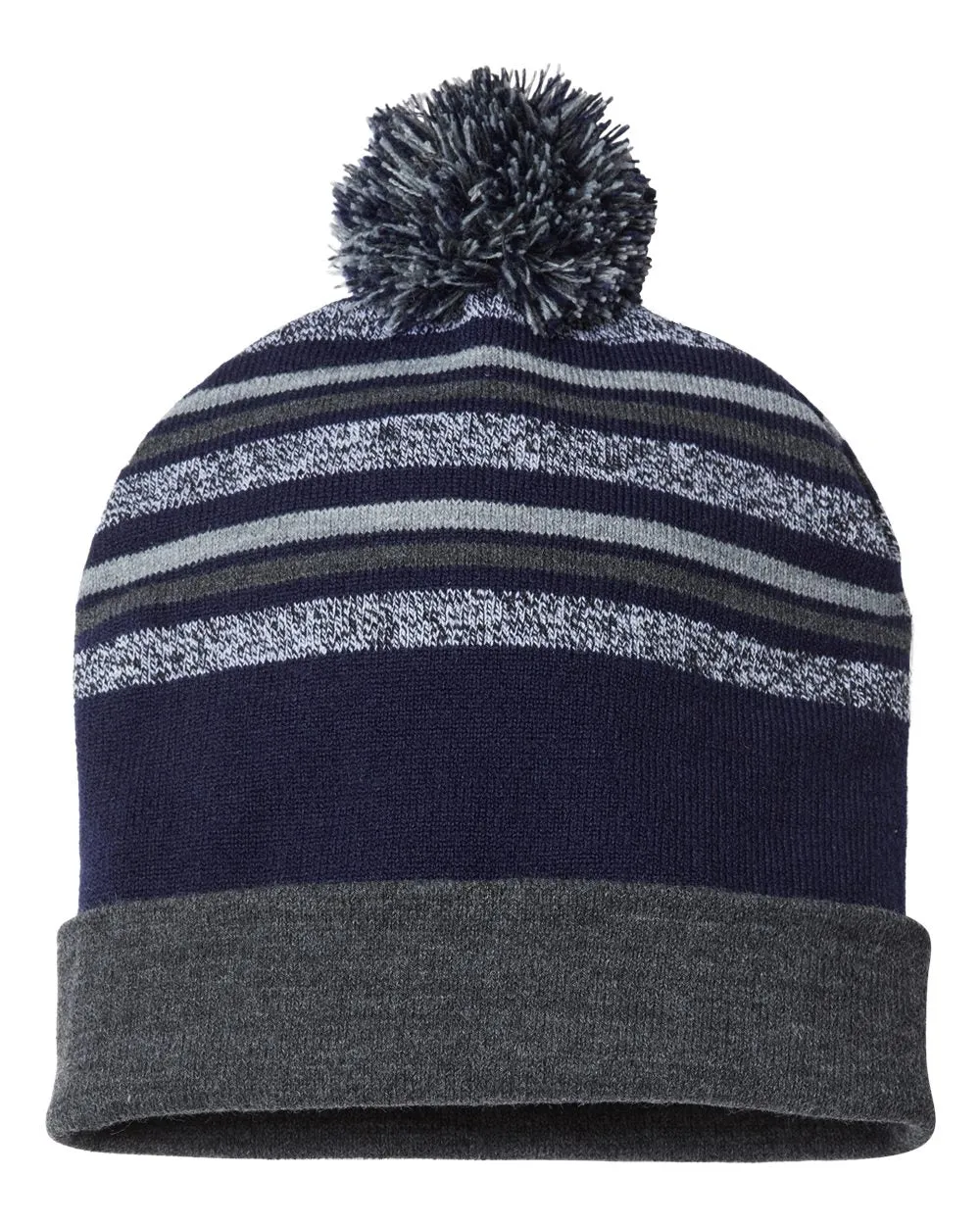 Cap America RKL12 - USA-Made Striped Beanie, Knit Cap