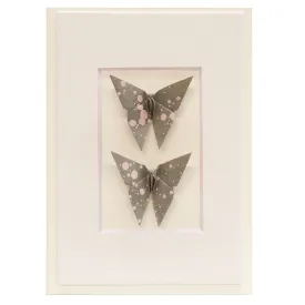 Card Twin Butterfly Paint Drops Grey*