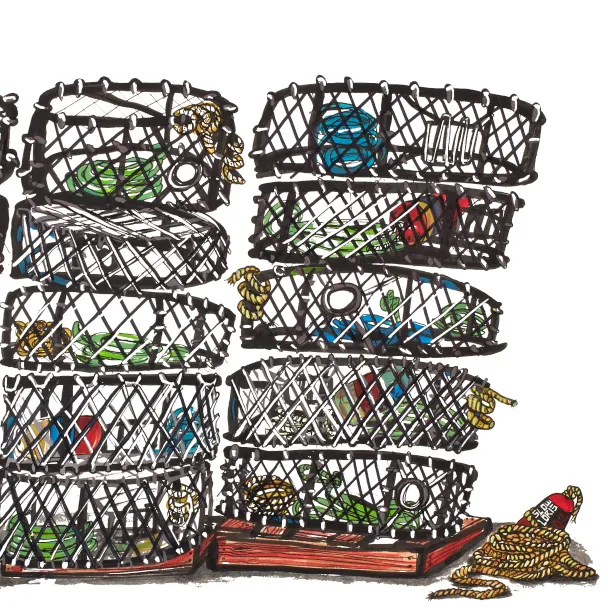 Crab Pots Art Print