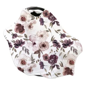 Demi's Dusty Purple Floral Multi-Use Stretchy Car Seat & Nursing Cover