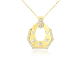 Diamond Accented Geometric Design Pendant