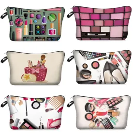 Digital Printing Makeup Cosmetics Series, Cosmetic Bag, Storage Bag, Cross-Border Best Seller