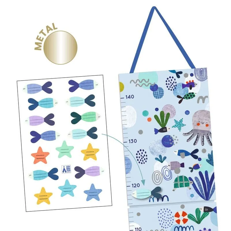 Colorful Djeco Aquatic Life Growth Chart for Kids