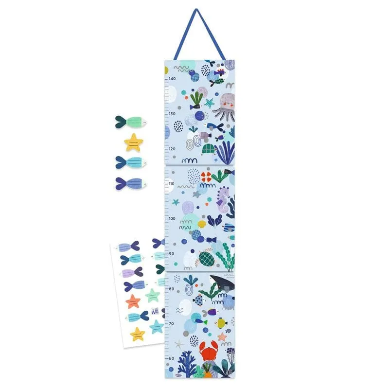 Colorful Djeco Aquatic Life Growth Chart for Kids