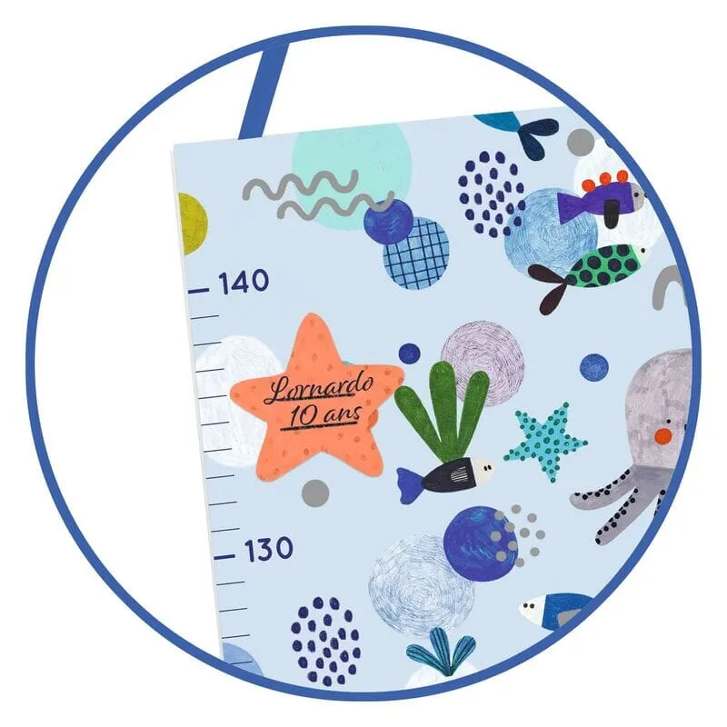 Colorful Djeco Aquatic Life Growth Chart for Kids