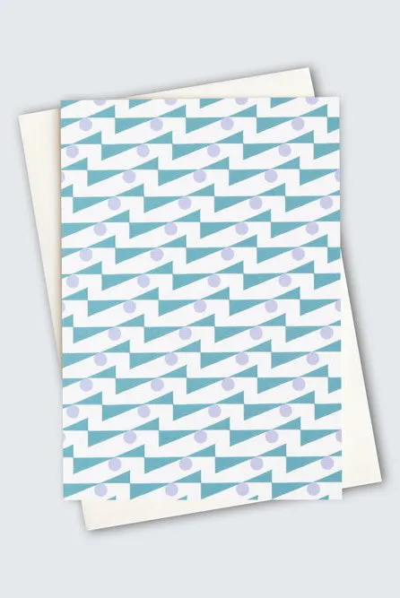 Enid Print Card in Ultramarine & Lilac