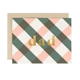 Father's Day Card - Gold Dad Plaid