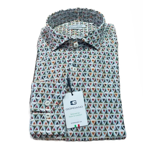 Giordano Geometric Print Long Sleeve Shirt (207833/65)