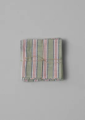 Hand Woven Stripe Napkin Set | Mineral Green