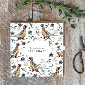 Happy Birthday 'Pheasant' Card (Cello-Free)