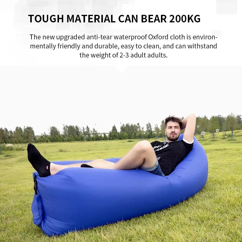 Inflatable Lounger Air Sofa Couch, Portable Waterproof Anti-Air Leaking for Indoor/Outdoor, Camping, Traveling