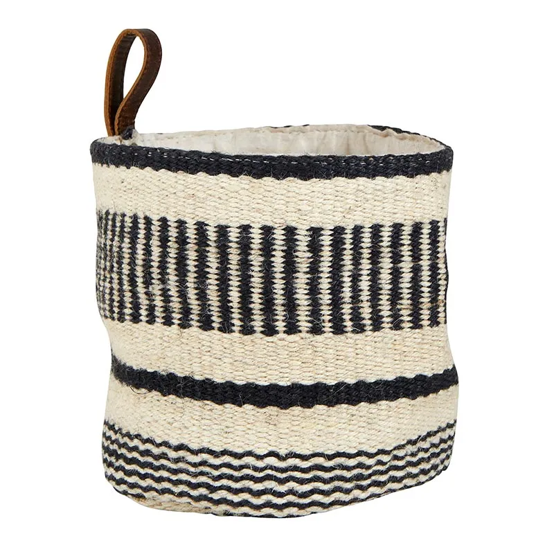 JUTE BAG - IVORY WITH BLACK