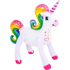 Kicko Rainbow Unicorn Inflatable - 48 Inch Colorful Unicorn-Shaped Inflate - Perfect