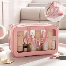 Large Capacity Dry Wet Separation Portable Washing and Makeup Bag