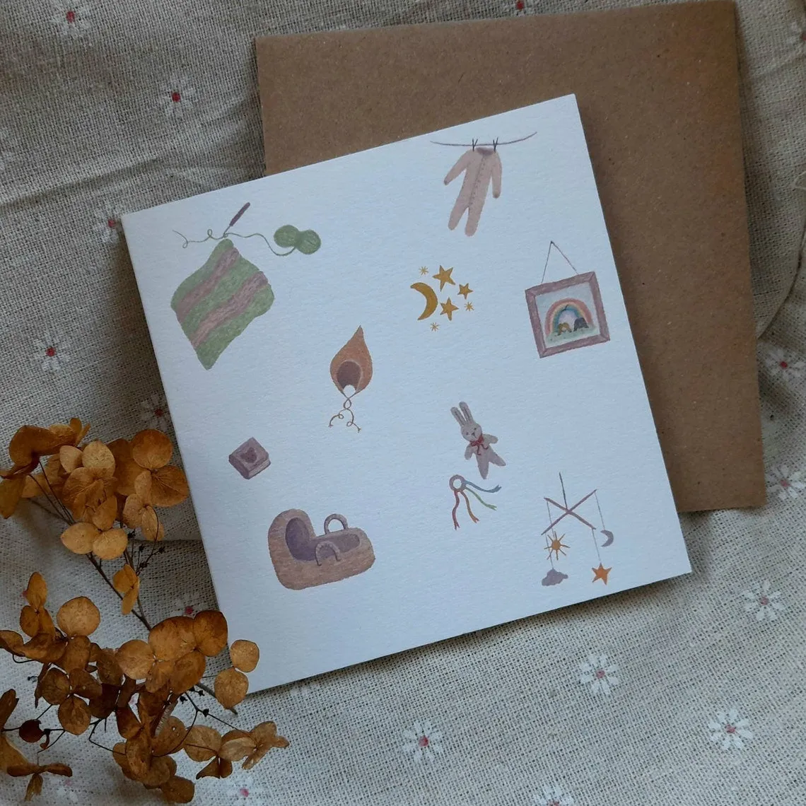 Lydia Mae Design Welcome to the world new baby greeting card