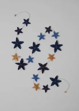 Marbled Star Paper Garland | Mixed Blues/Gold