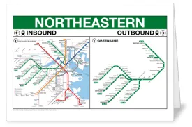 MBTA Northeastern Green Line Station Panel Greeting Card 5x7