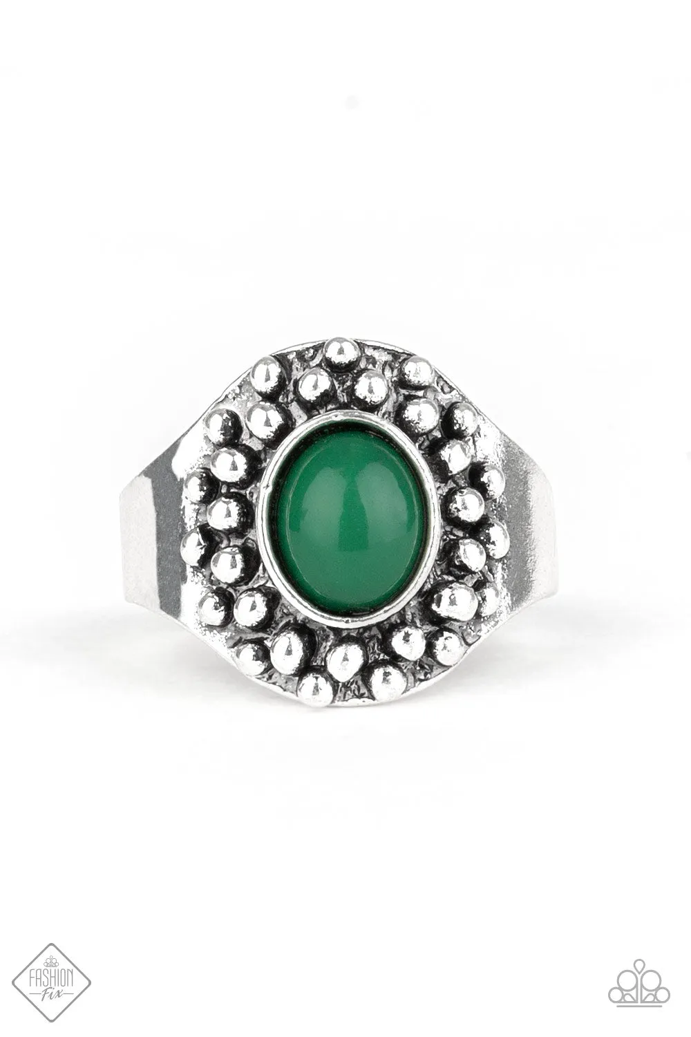 Paparazzi Accessories  - Please and Thank You #R819 - Fashion Fix Green Ring September 2019