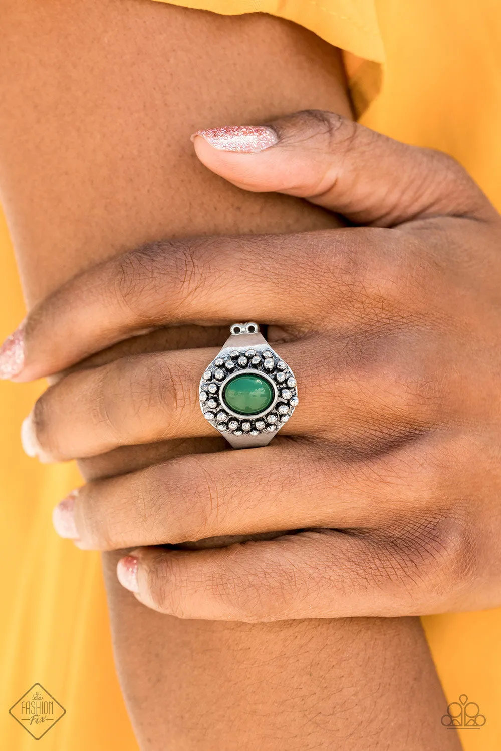 Paparazzi Accessories  - Please and Thank You #R819 - Fashion Fix Green Ring September 2019