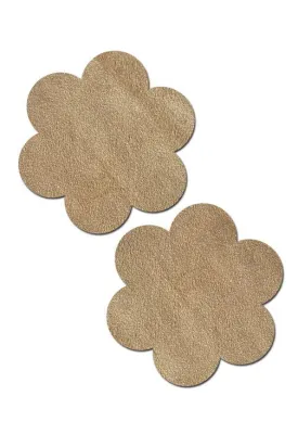 Pastease Honey Nude Sude Flower Reusable Nipple Pasties