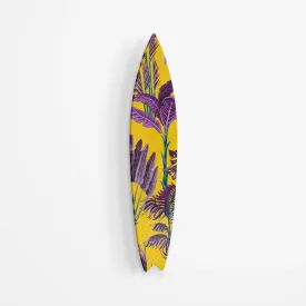 Purple Palm Leaves Acrylic Surfboard Wall Art