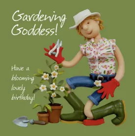 "Gardening Goddess" Birthday Greeting Card from Holy Mackerel