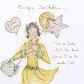 "Happy Birthday to a Lady to a Lady Who's the Best Friend I Could Wish For" Greeting Card from Berni Parker