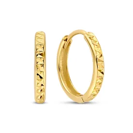 Rivoli Laura 14 karat gold hoop earrings with diamond cut