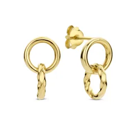 Rivoli Lisan 14 karat gold drop earrings with twist