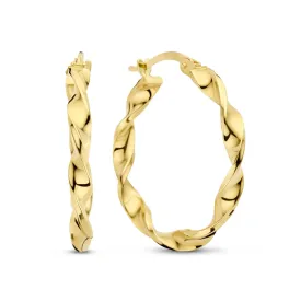 Rivoli Odette 14 karat gold hoop earrings with twist