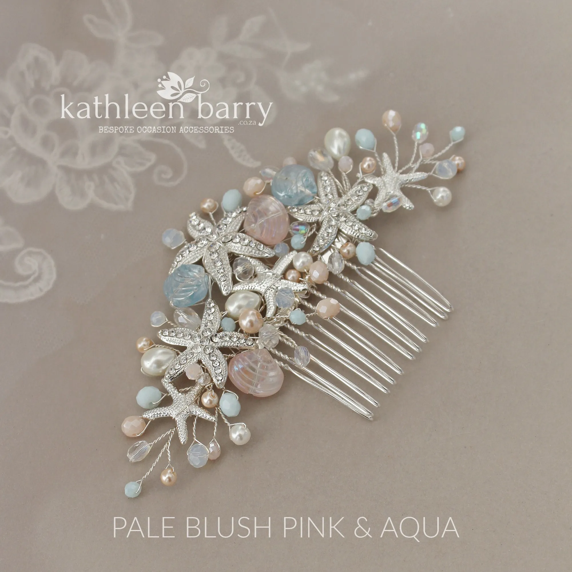 Starfish and shell wedding hair comb - Two tone color - sea starfish beach bridal hair accessories - color options available STYLE: ingrid