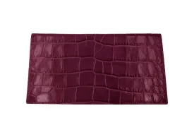 Travel Wallet Orinoco 'Croc' Print Calf Leather - Wine