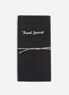 Traveler - Embroidered Cotton Travel Journal - Black