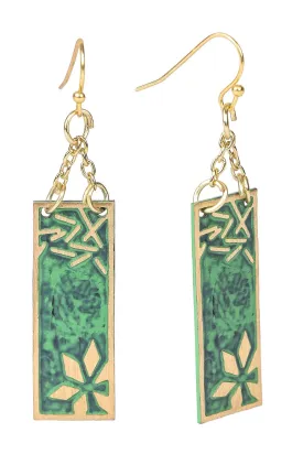 Vaatika rectangle earrings, green